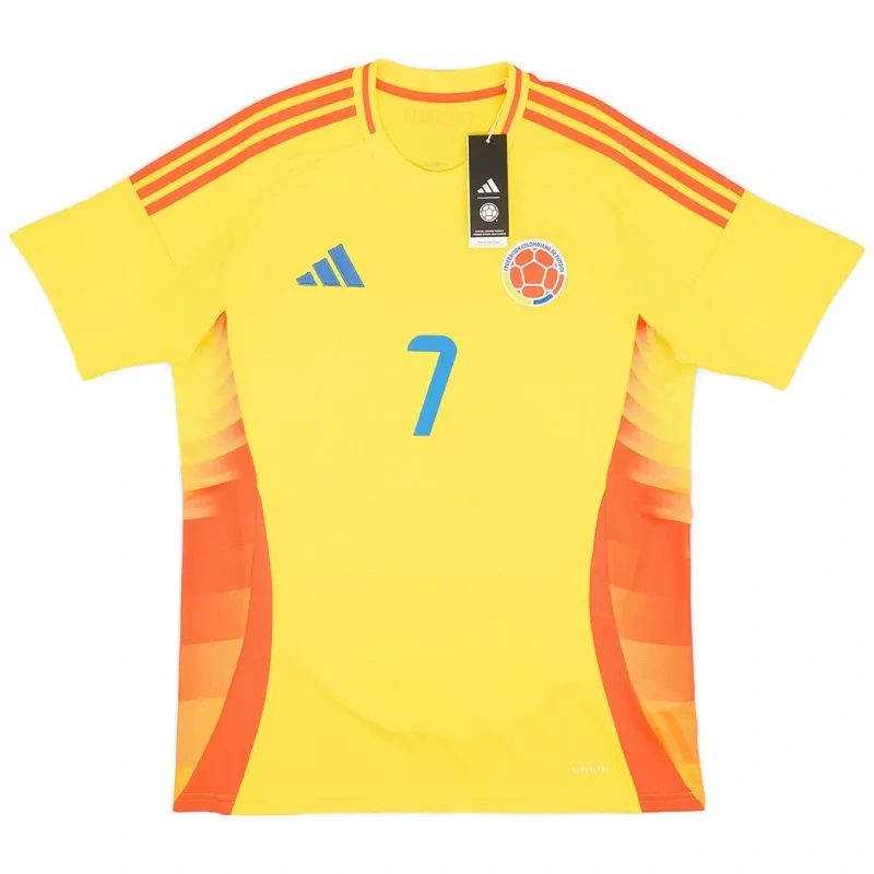 Colombia Nation Home L.Díaz #7 James #10 Football Jersey Copa America 2024