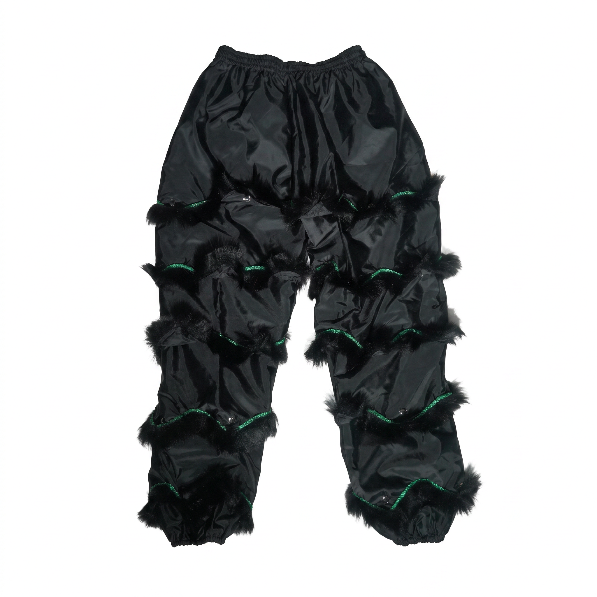 Lion Dance Costume - Traditional Zhang Fei, Black & Green