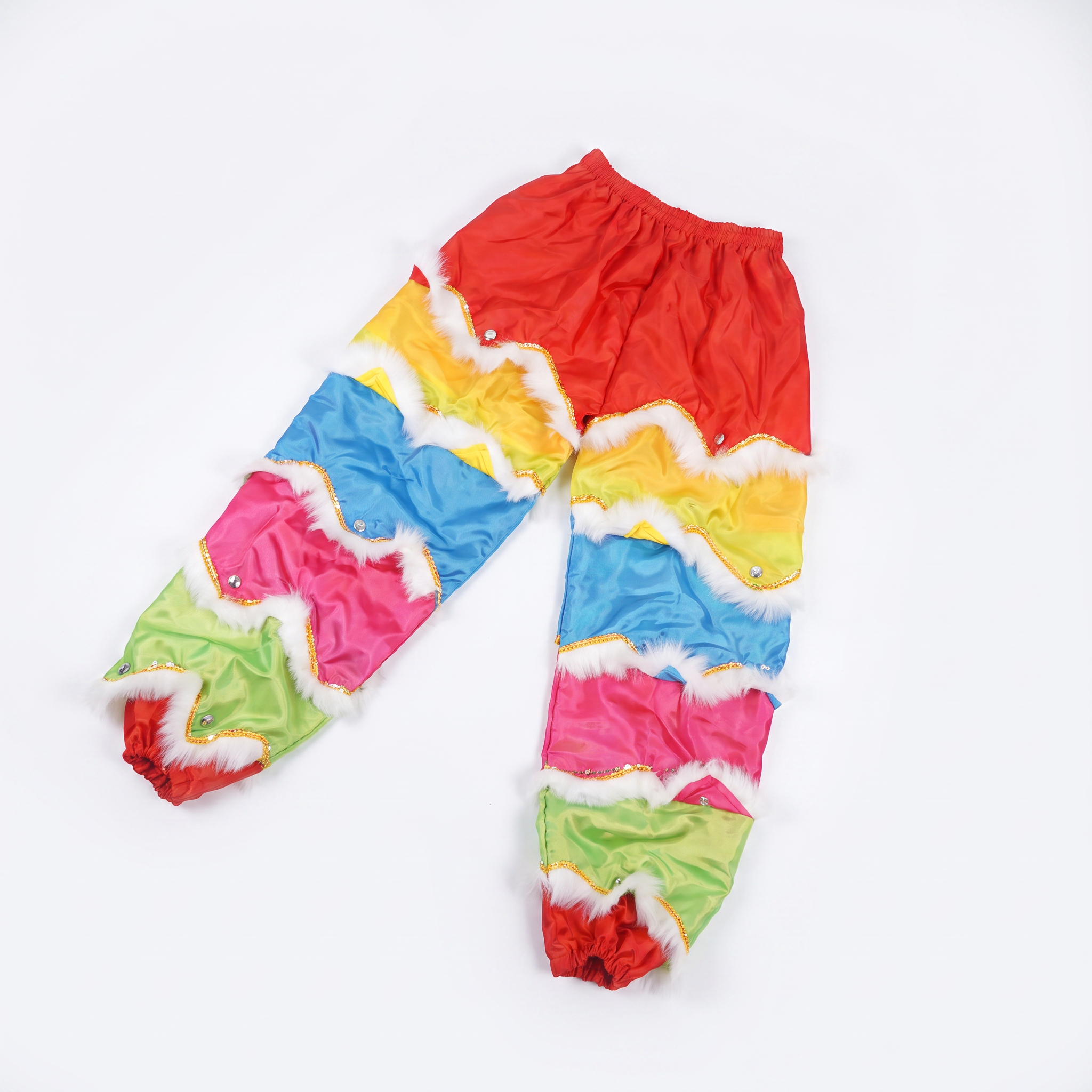 Lion Dance Costume - Traditional Liu Bei, Red & Yellow