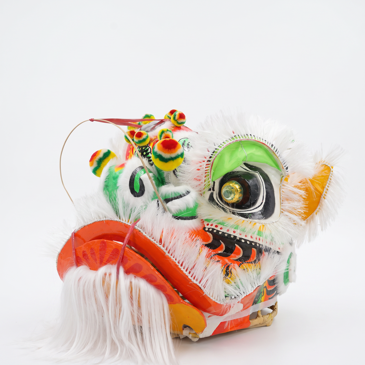 Lion Dance Costume - Traditional Liu Bei, Red & Yellow