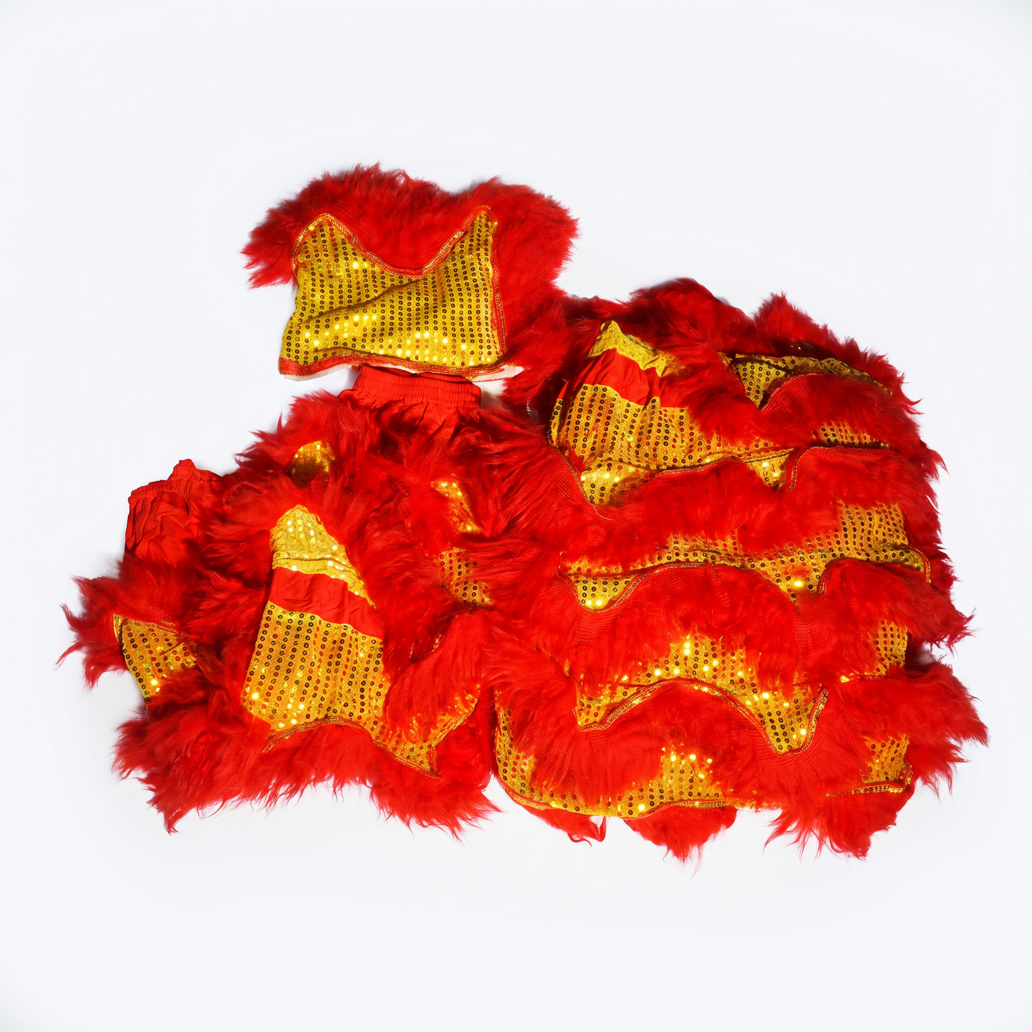 Lion Dance Costume - Modern (Ma Fo) Guan Yu, Red