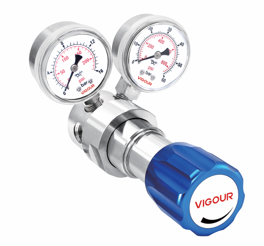 VIGOUR brand German BA-grade cleanroom first-class dual-gauge pressure reducing valve,Shanghai Grelok Fluid System Co., Ltd,VIGOUR brand German BA-grade cleanroom first-class dual-gauge pressure reducing valve