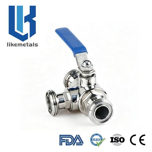 Three way thread ball valve