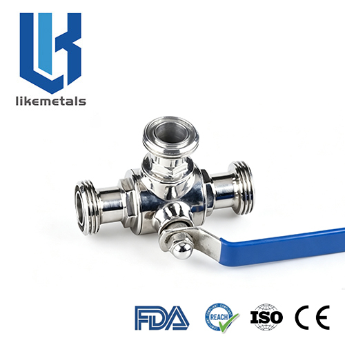 Three way thread ball valve