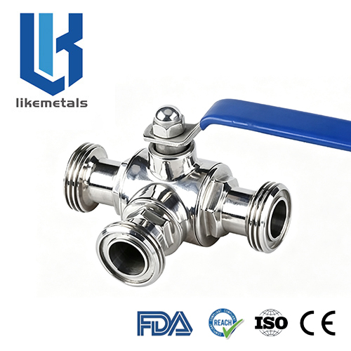 Three way thread ball valve