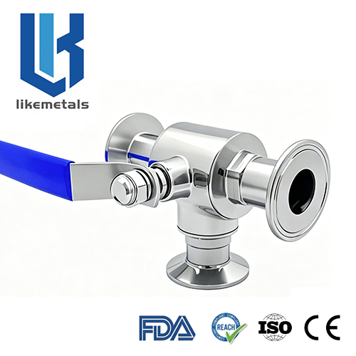 Quick install three way ball valve