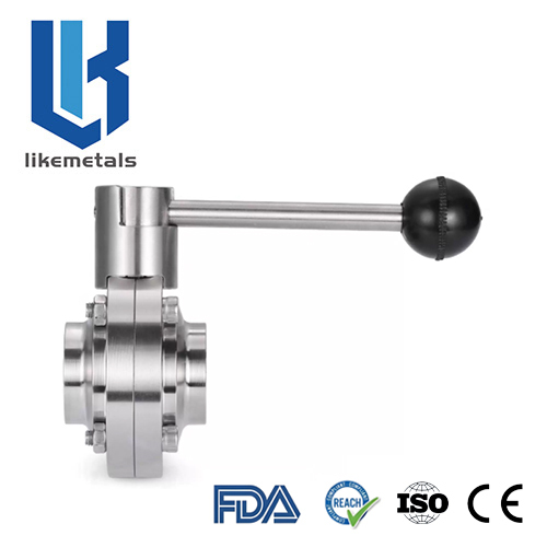 Weld type butterfly valve