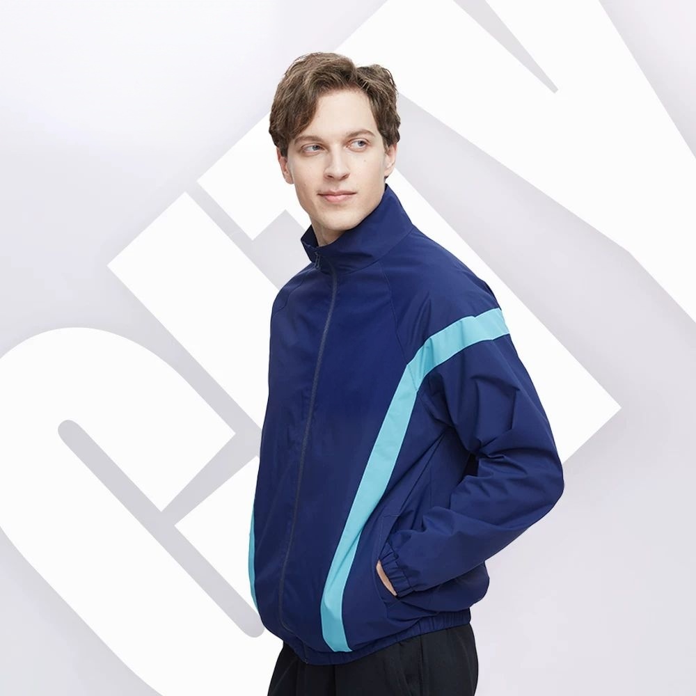 Navy blue men's sports jacket windbreaker