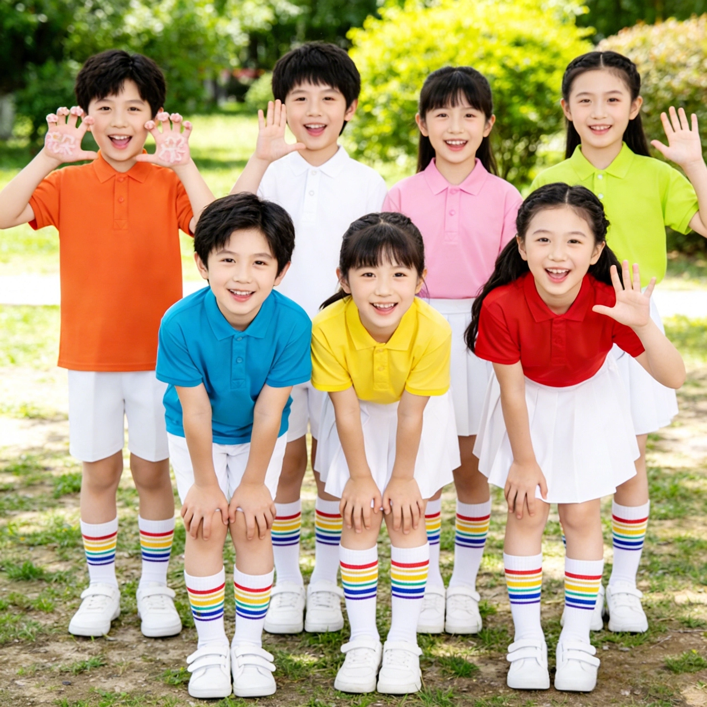 Multi color summer parent-child short sleeved set can be customized with any image, logo, and printed name and number