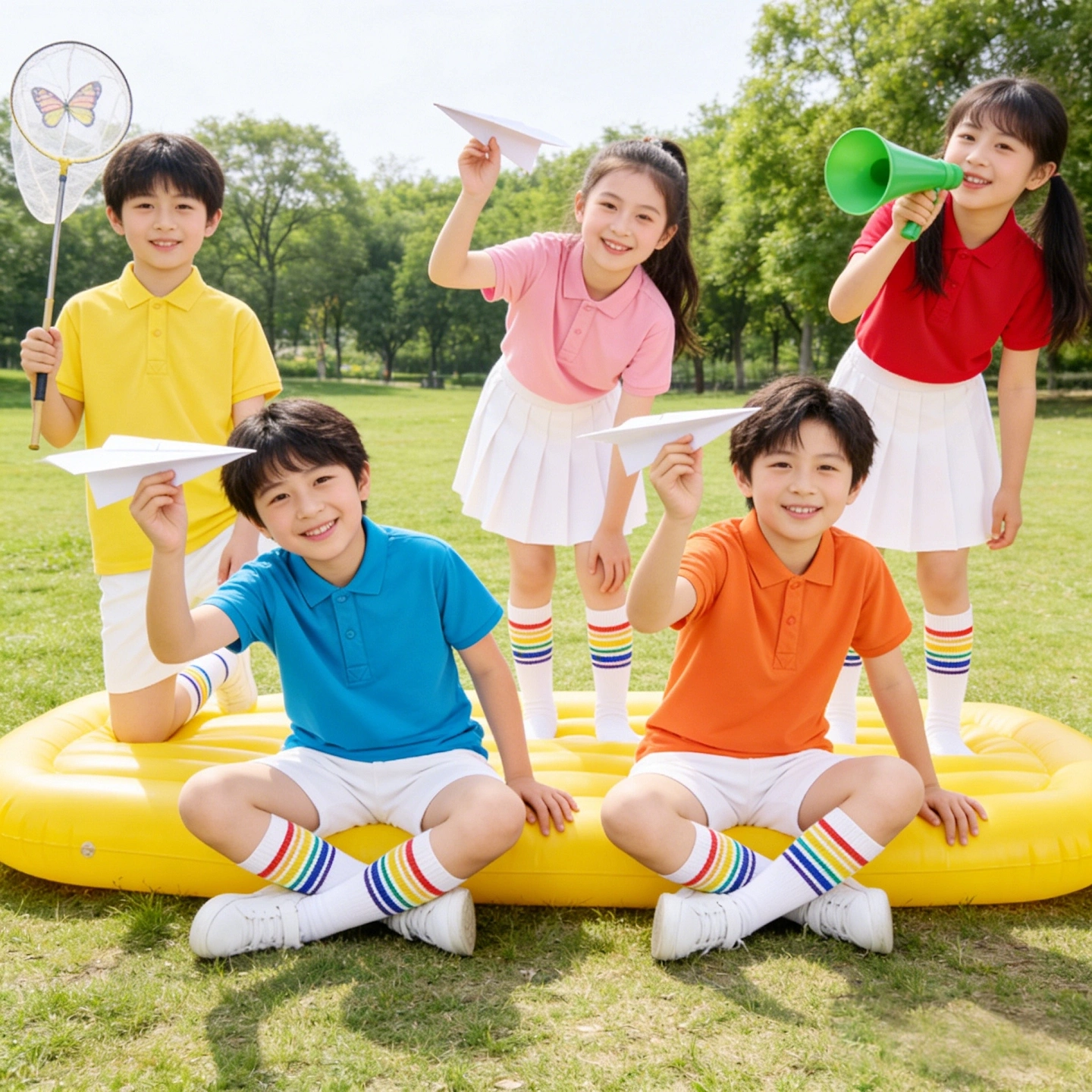 Multi color summer parent-child short sleeved set can be customized with any image, logo, and printed name and number