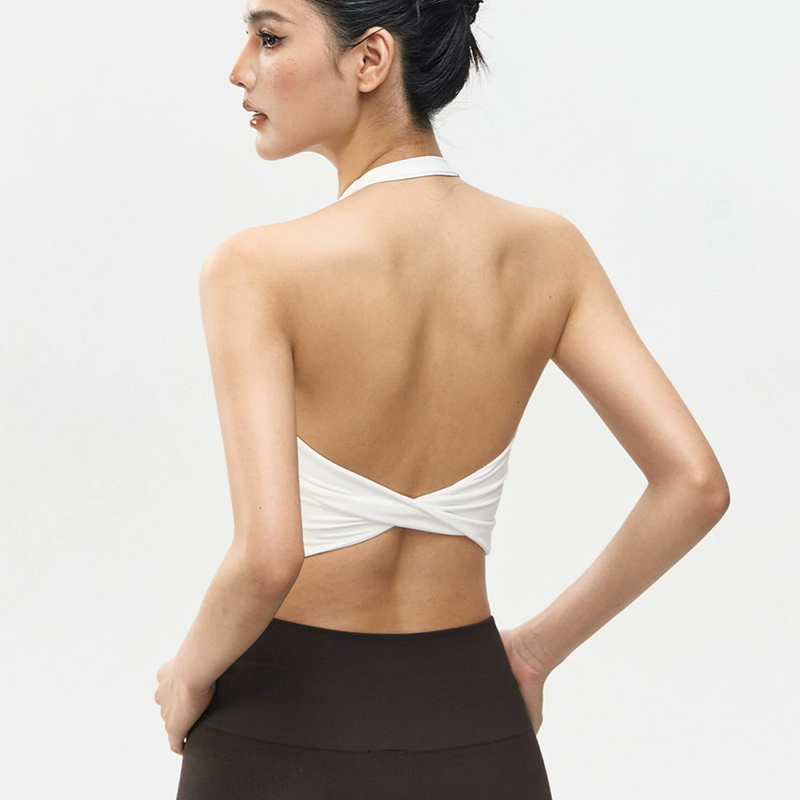 White women's sports vest can be worn externally
