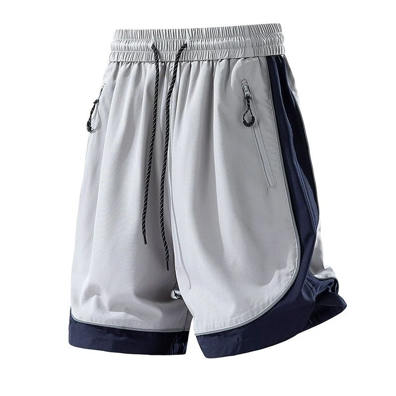 Grey summer thin quick drying sports shorts