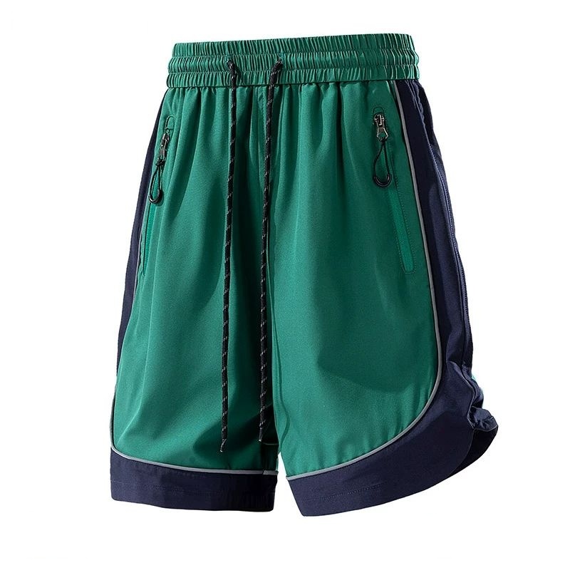 Green summer thin quick drying sports shorts