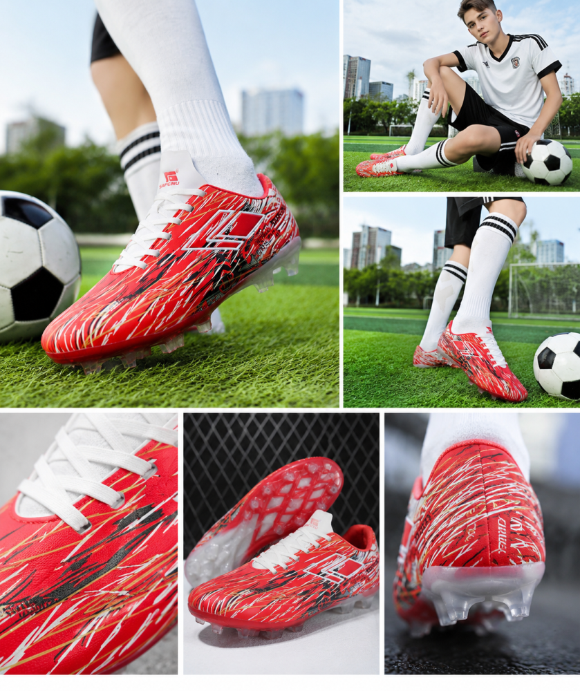 FG231202 SAIFEINU Mens Firm Ground Football Boots Anti Slip Outdoor Grass Pitch Training Boots