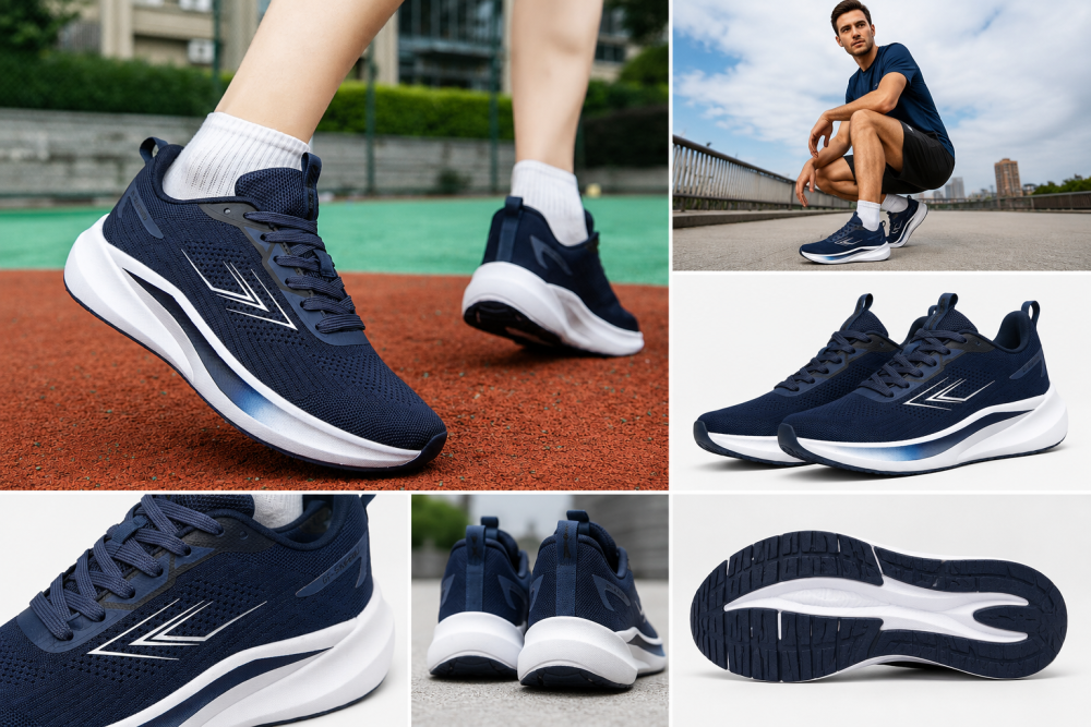 White Black Navy Blue Indoor Football Shoes Lightweight Breathable Flat Non-Marking Sole Trainers For Indoor Court Men