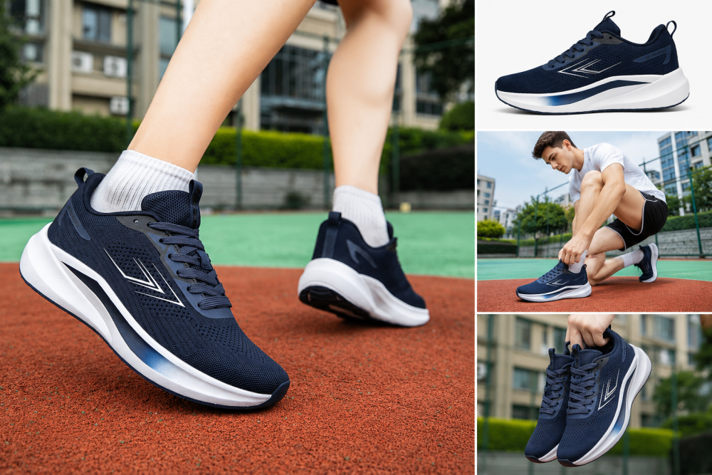 White Black Navy Blue Indoor Football Shoes Lightweight Breathable Flat Non-Marking Sole Trainers For Indoor Court Men