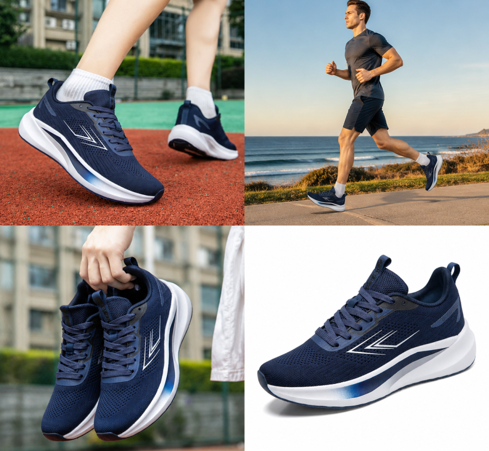 White Black Navy Blue Indoor Football Shoes Lightweight Breathable Flat Non-Marking Sole Trainers For Indoor Court Men