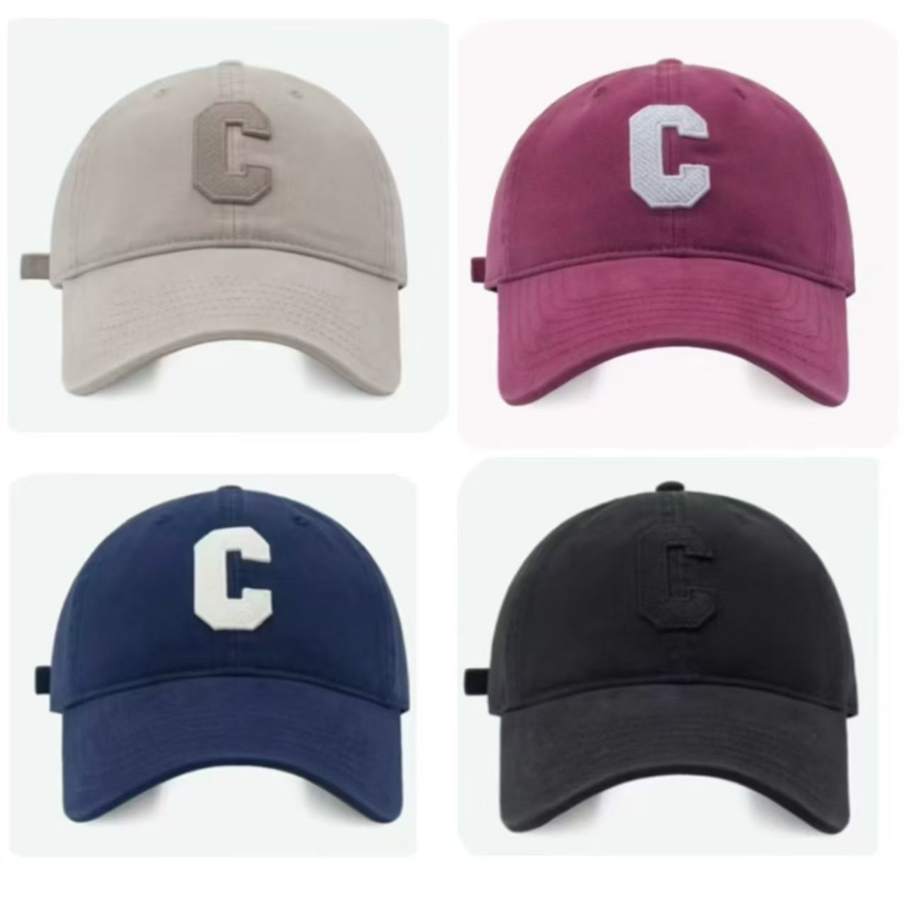 Letter C Embroidered Vintage Washed Baseball Dad Hat