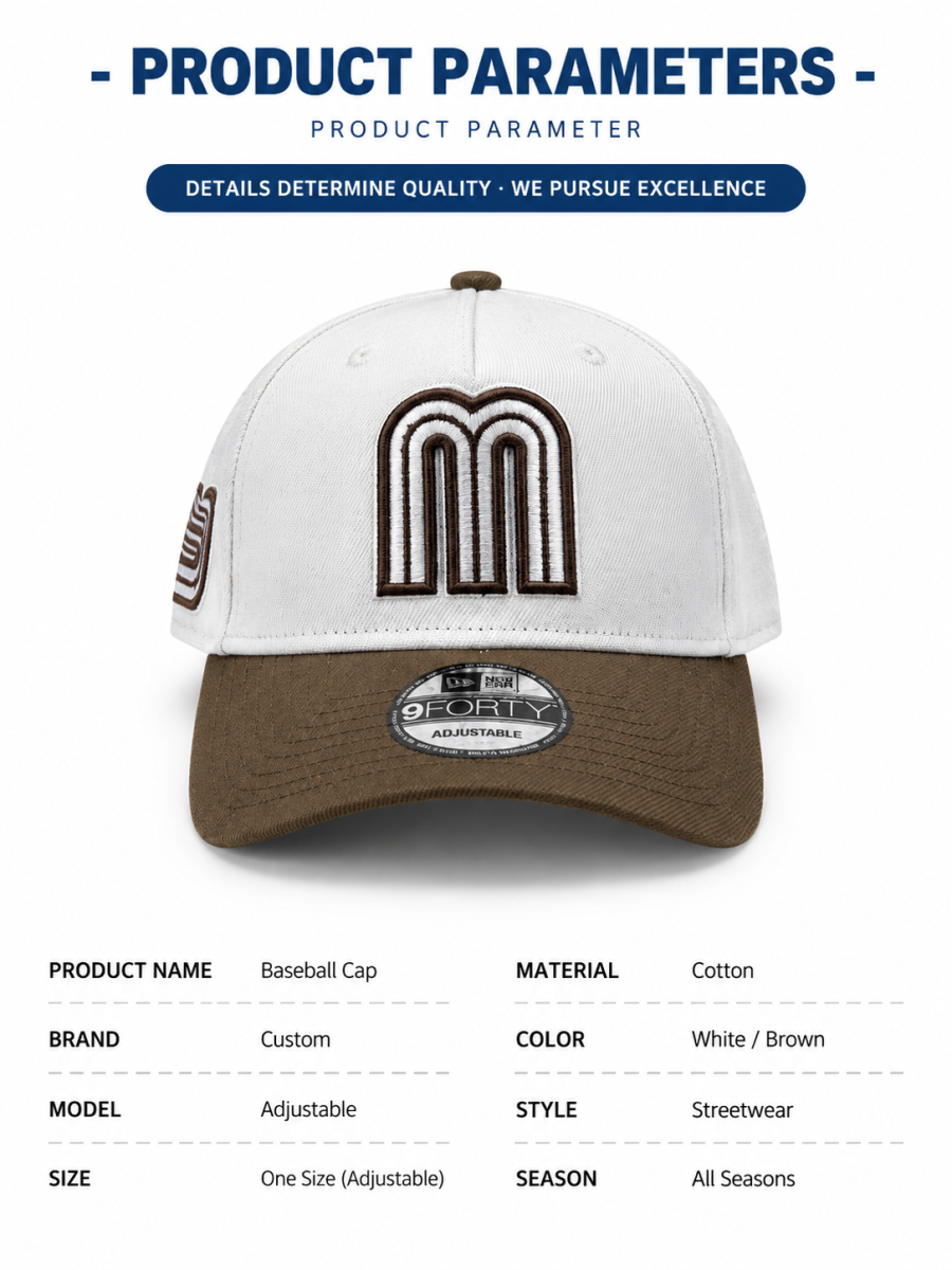 New Era 9FORTY Mexico M Logo Adjustable Embroidered Baseball Cap