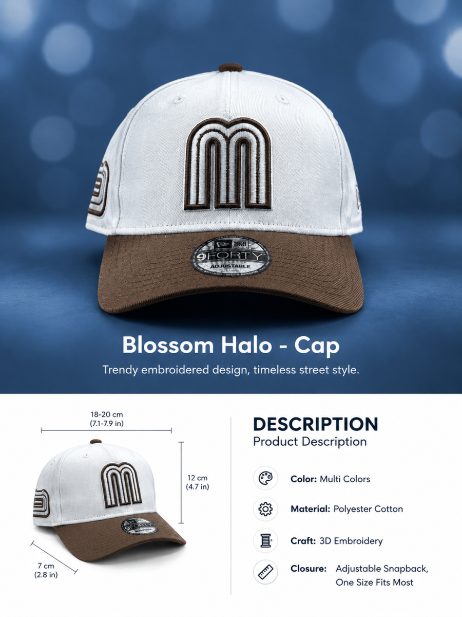 New Era 9FORTY Mexico M Logo Adjustable Embroidered Baseball Cap