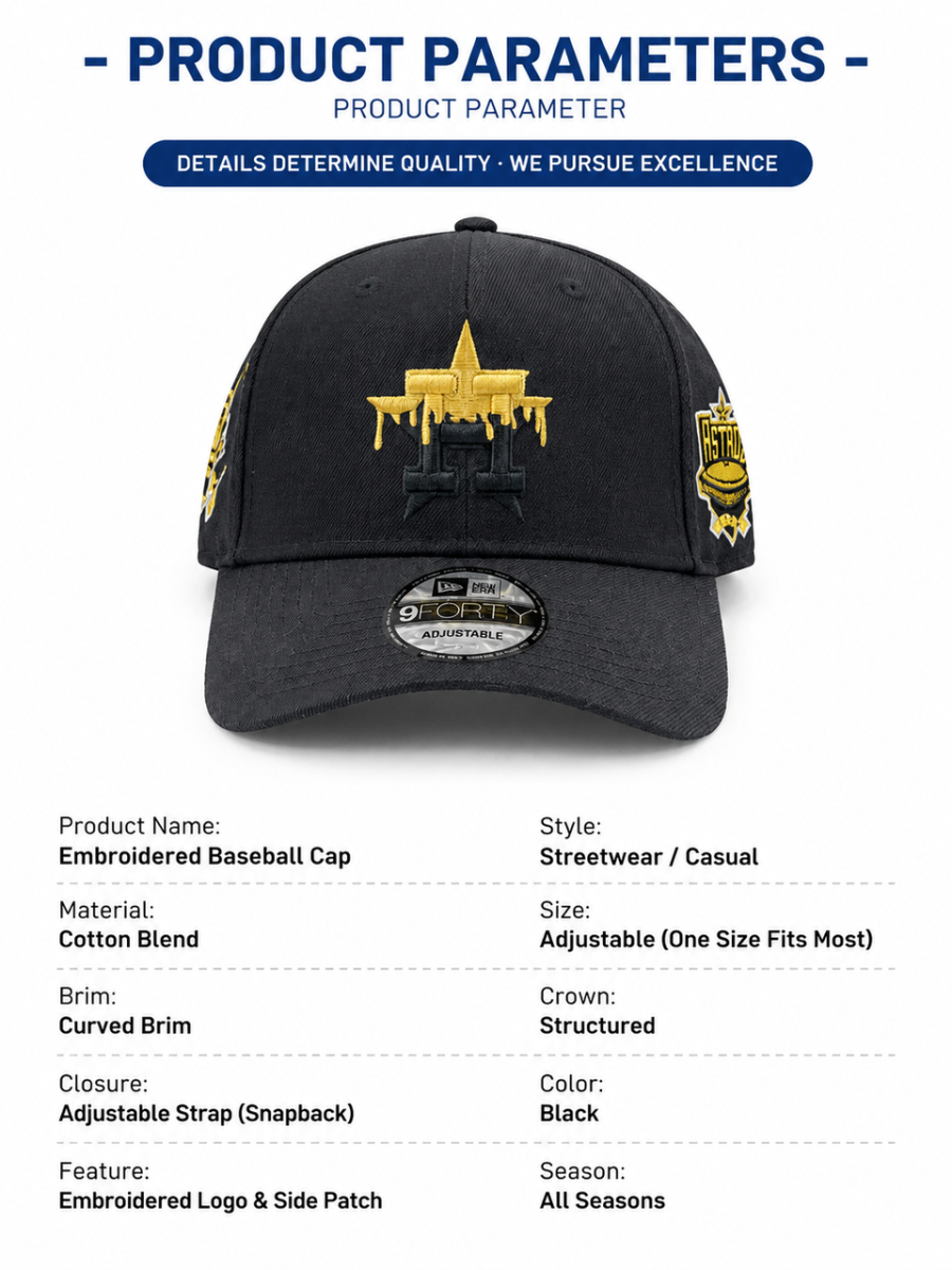 New Era 9FORTY Houston Astros Drip Logo Adjustable Embroidered Baseball Cap