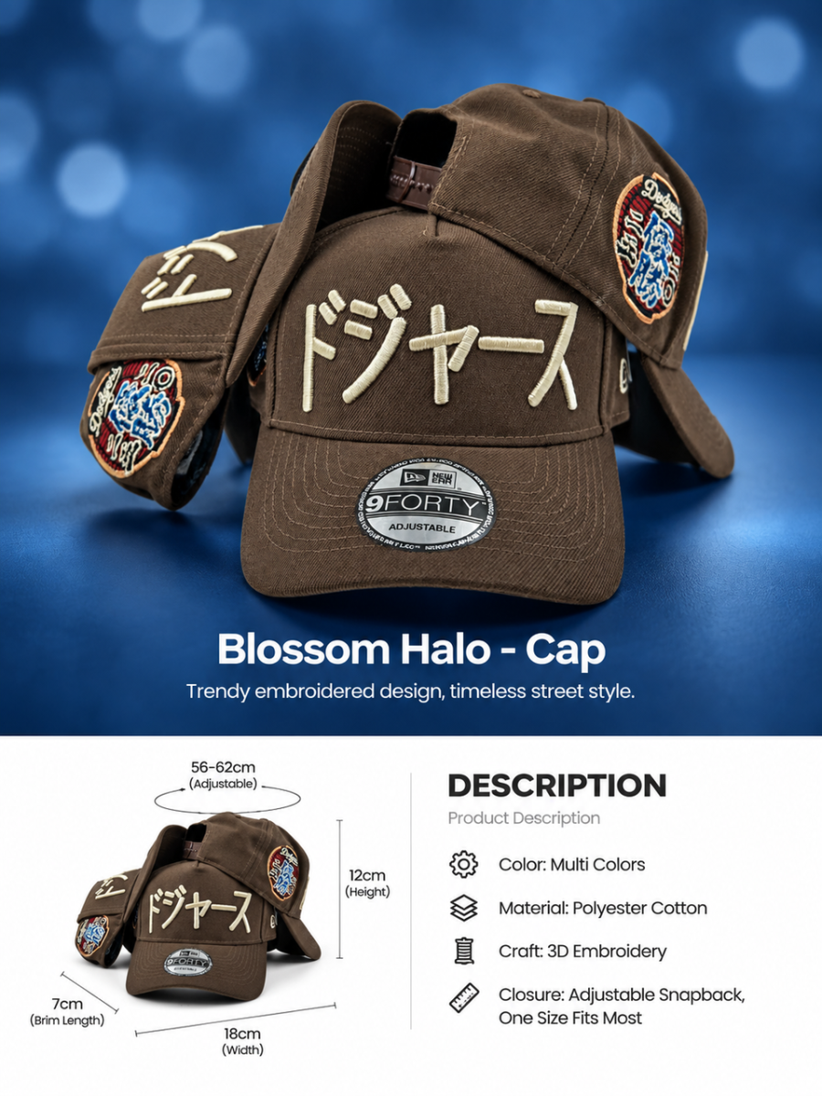 New Era 9FORTY Los Angeles Dodgers Japanese Katakana Logo Adjustable Embroidered Baseball Cap