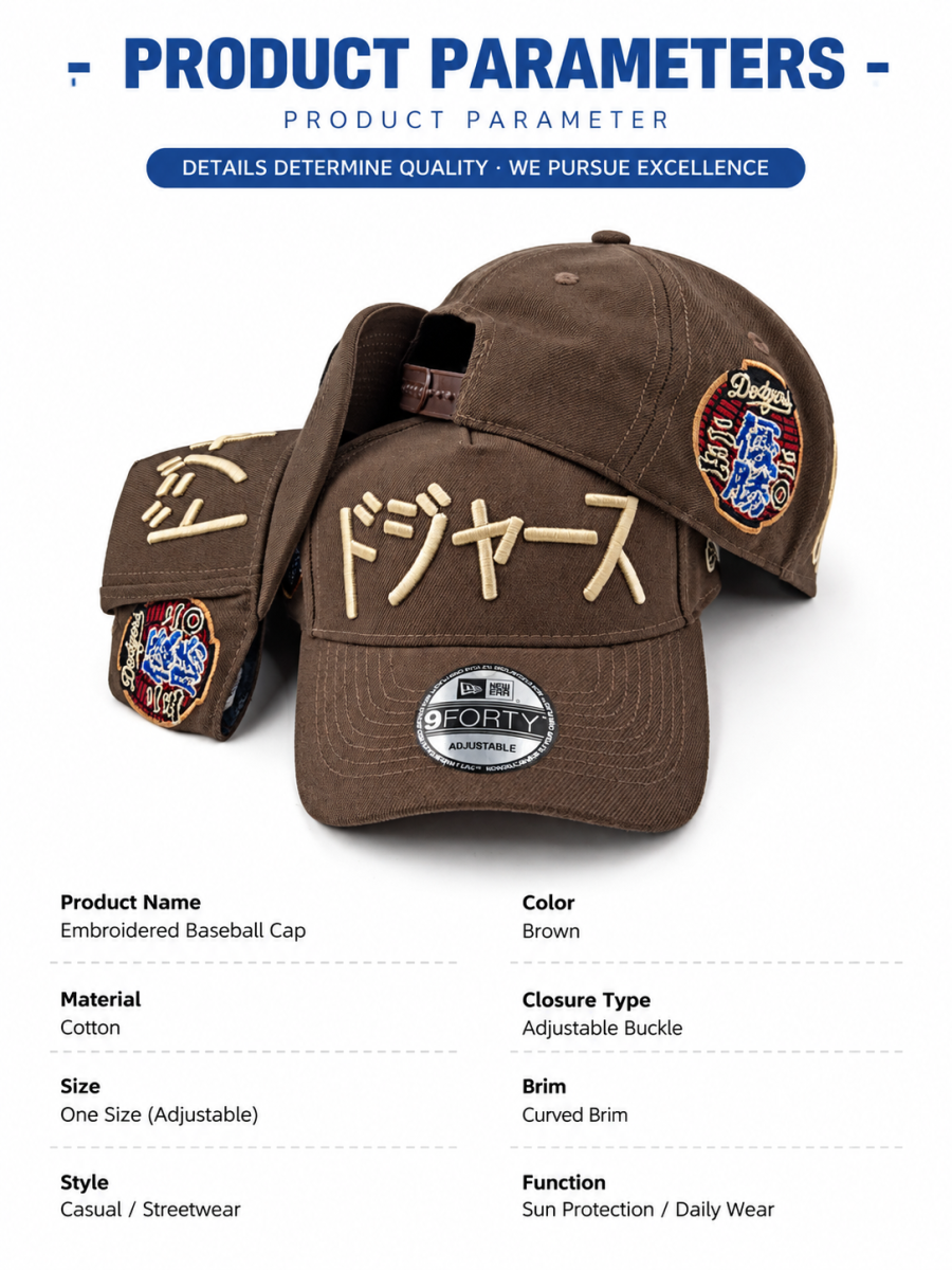 New Era 9FORTY Los Angeles Dodgers Japanese Katakana Logo Adjustable Embroidered Baseball Cap