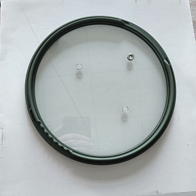Spout Straining Holes Draining Silicone Rim Flat Glass Lid Type B,MY SHOP,Spout Straining Holes Draining Silicone Rim Flat Glass Lid Type B