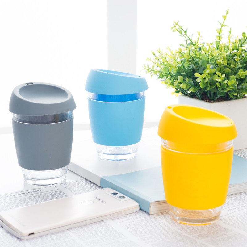 Eco Silicone Reusable Glass Coffee Cup Mug With Silicone Sleeve and Lid,MY SHOP,Eco Silicone Reusable Glass Coffee Cup Mug With Silicone Sleeve and Lid