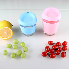 Eco Silicone Reusable Glass Coffee Cup Mug With Silicone Sleeve and Lid,MY SHOP,Eco Silicone Reusable Glass Coffee Cup Mug With Silicone Sleeve and Lid