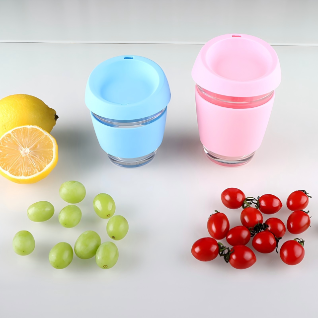 Eco Silicone Reusable Glass Coffee Cup Mug With Silicone Sleeve and Lid,MY SHOP,Eco Silicone Reusable Glass Coffee Cup Mug With Silicone Sleeve and Lid