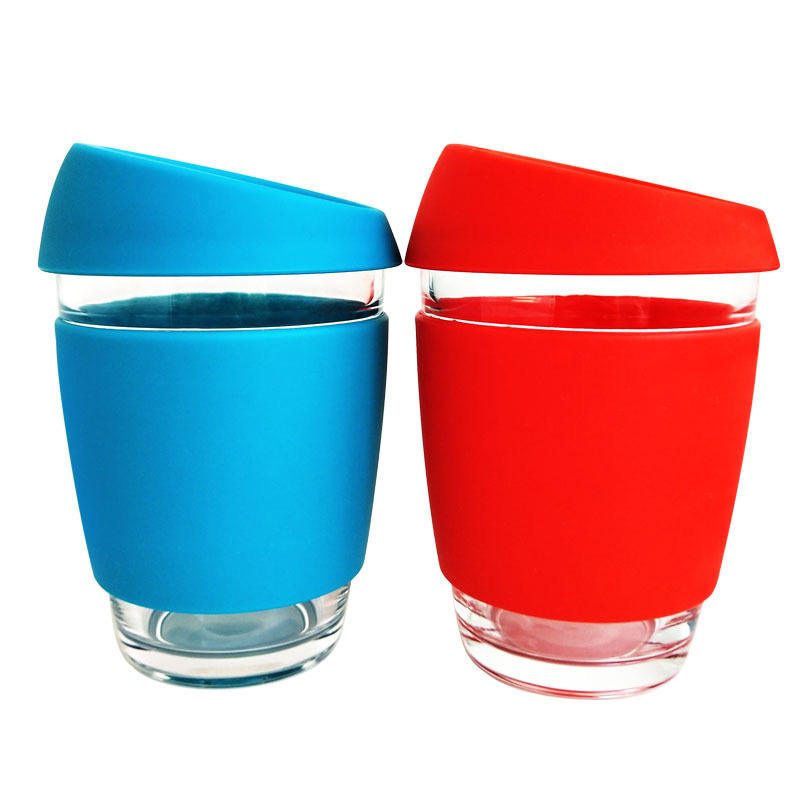 Eco Silicone Reusable Glass Coffee Cup Mug With Silicone Sleeve and Lid,MY SHOP,Eco Silicone Reusable Glass Coffee Cup Mug With Silicone Sleeve and Lid
