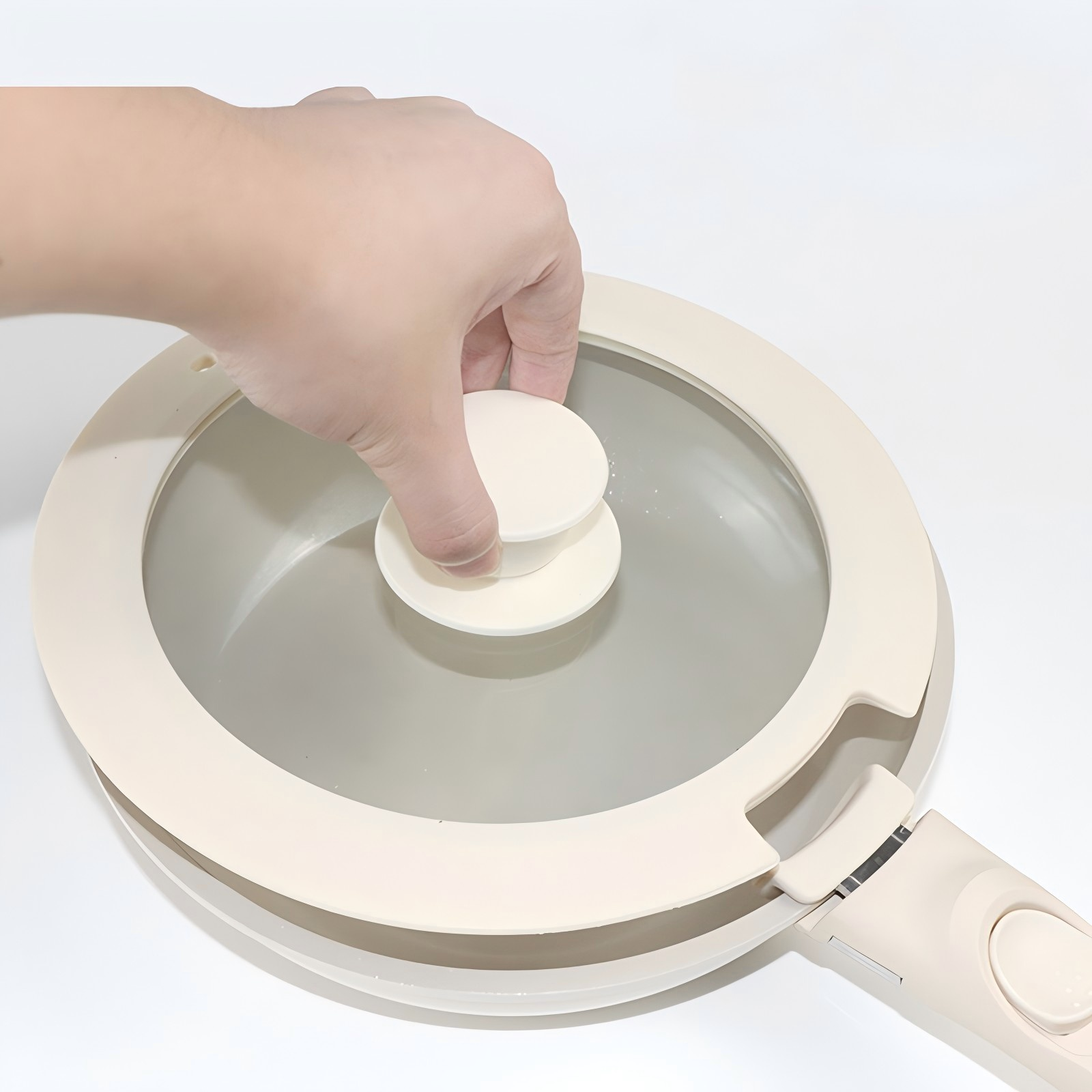 Notched silicone rim glass lid,MY SHOP,Notched silicone rim glass lid