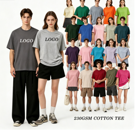 Custom 230gsm Cotton Tshirt DTG Print Logo Regular Fit Commute OEM ODM Bulk Manufacturer,Changsha Fancy Apparel Co.,Ltd.,Custom 230gsm Cotton Tshirt DTG Print Logo Regular Fit Commute OEM ODM Bulk Manufacturer