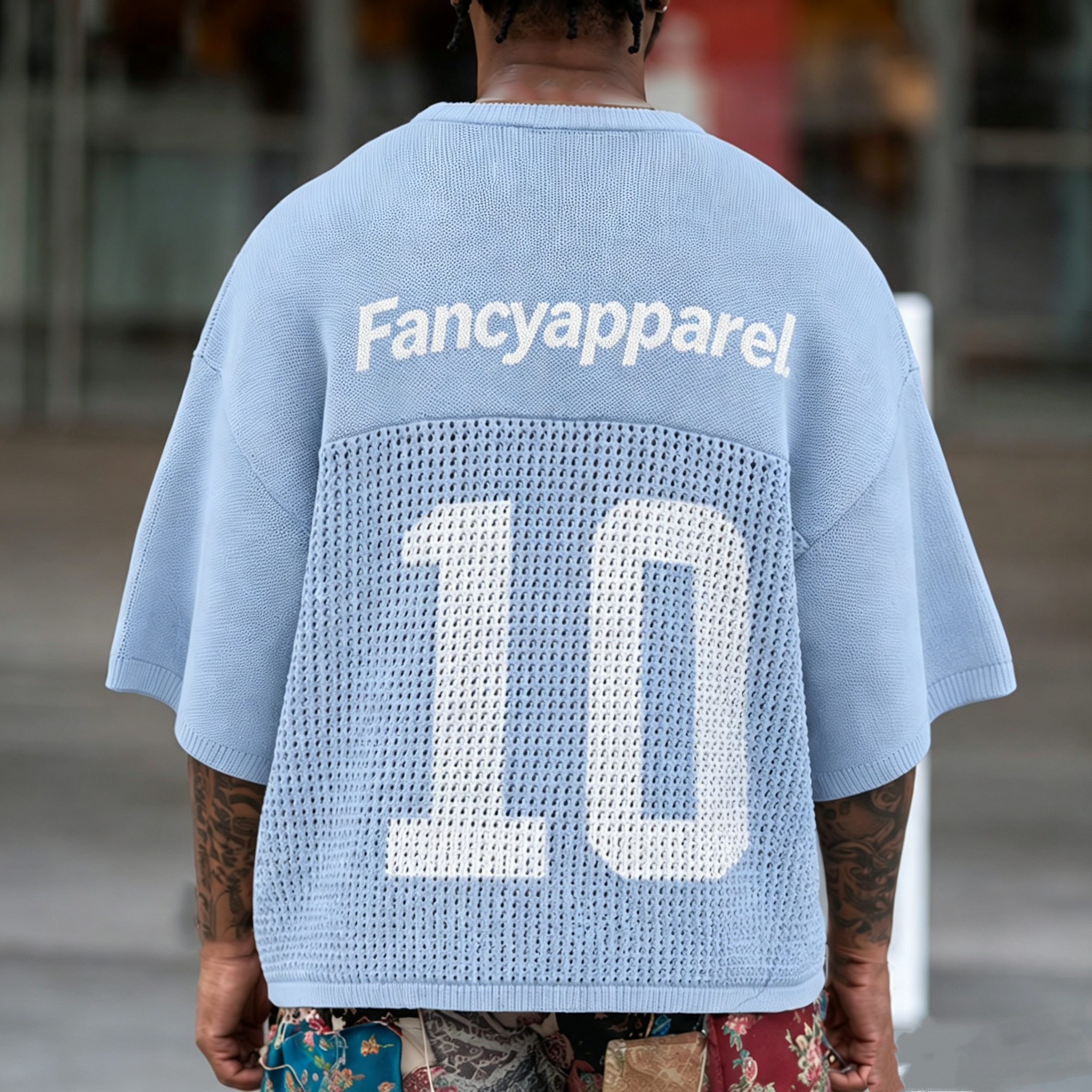 Custom Logo Men Knitted Two Piece Set Mesh Knit T Shirt Shorts Set OEM Football Jersey Style Knitwear Men Clothing Sets,Changsha Fancy Apparel Co.,Ltd.,Custom Logo Men Knitted Two Piece Set Mesh Knit T Shirt Shorts Set OEM Football Jersey Style Knitwear Men Clothing Sets