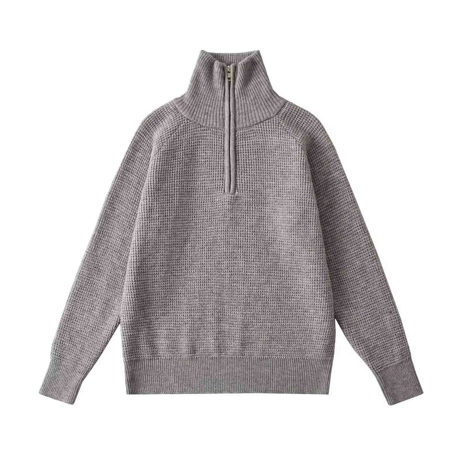 Autumn Winter Men Half Zip Sweater Warm Stand Collar Waffle Knit Pullover Thermal Textured Knitwear Long Sleeve Quarter Zip Sweaters,Changsha Fancy Apparel Co.,Ltd.,Autumn Winter Men Half Zip Sweater Warm Stand Collar Waffle Knit Pullover Thermal Textured Knitwear Long Sleeve Quarter Zip Sweaters