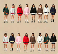 Custom Logo Mock Neck Fleece Sweatshirt with 350G Thickened Fabric Women Pullover Top for Autumn Wholesale Bulk,Changsha Fancy Apparel Co.,Ltd.,Custom Logo Mock Neck Fleece Sweatshirt with 350G Thickened Fabric Women Pullover Top for Autumn Wholesale Bulk