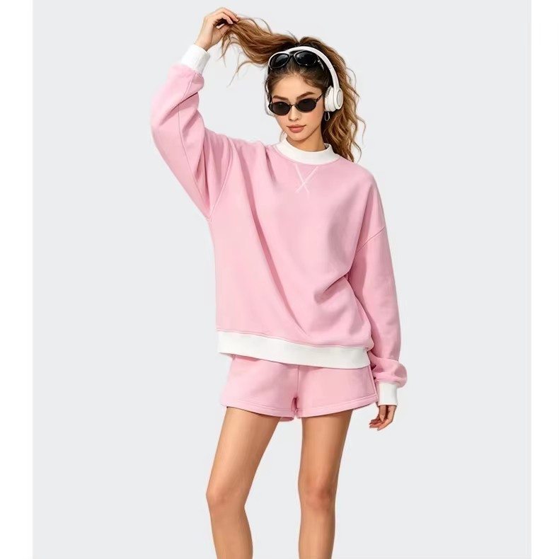 Custom Logo Mock Neck Fleece Sweatshirt with 350G Thickened Fabric Women Pullover Top for Autumn Wholesale Bulk,Changsha Fancy Apparel Co.,Ltd.,Custom Logo Mock Neck Fleece Sweatshirt with 350G Thickened Fabric Women Pullover Top for Autumn Wholesale Bulk