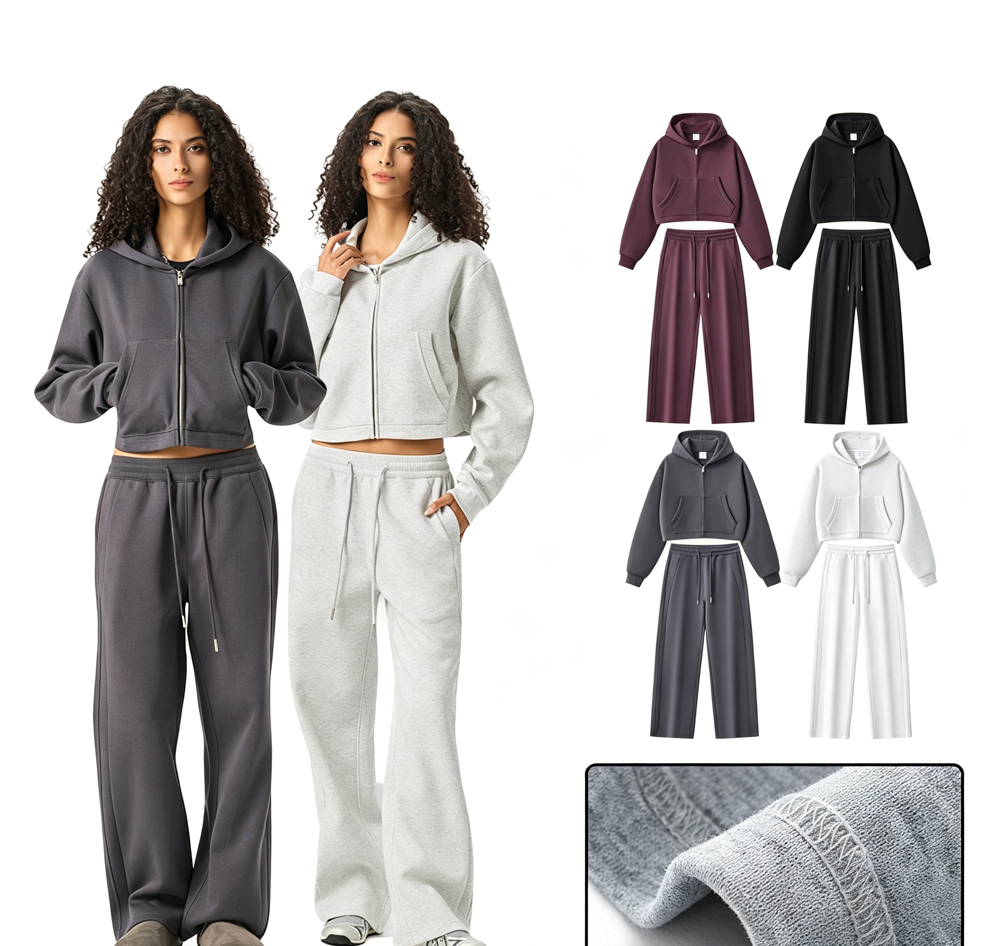 Clean Fit Zip up Crop Hoodie with 350G Heavyweight Fabric Women Short Hooded Jacket for Autumn Wholesale,Changsha Fancy Apparel Co.,Ltd.,Clean Fit Zip up Crop Hoodie with 350G Heavyweight Fabric Women Short Hooded Jacket for Autumn Wholesale