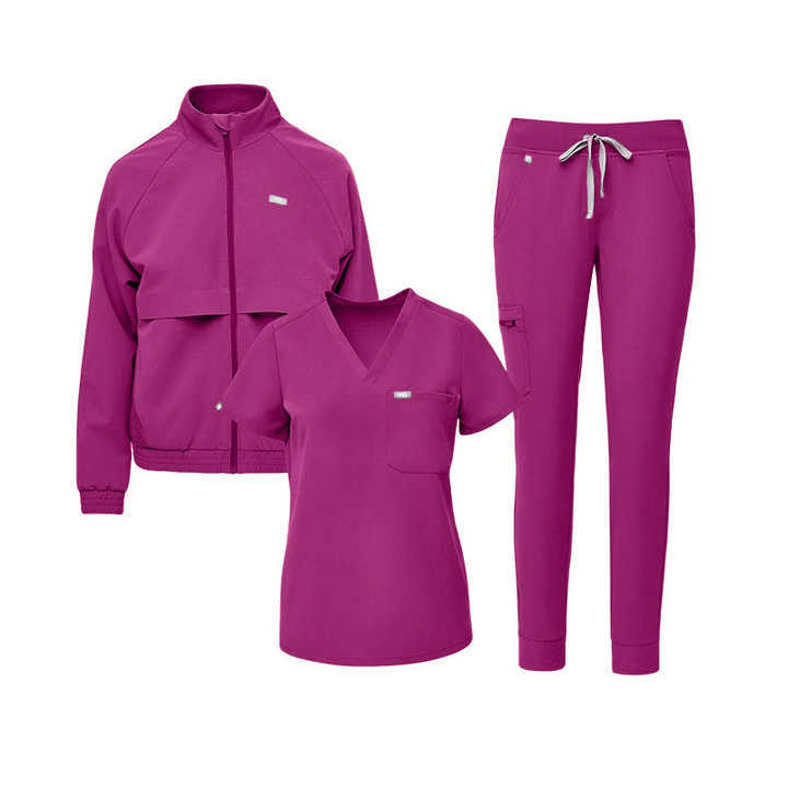 Nurse Scrub Jacket Medical Uniform Women Men Fashionable Design Hospital Work Wear Custom Logo,Changsha Fancy Apparel Co.,Ltd.,Nurse Scrub Jacket Medical Uniform Women Men Fashionable Design Hospital Work Wear Custom Logo