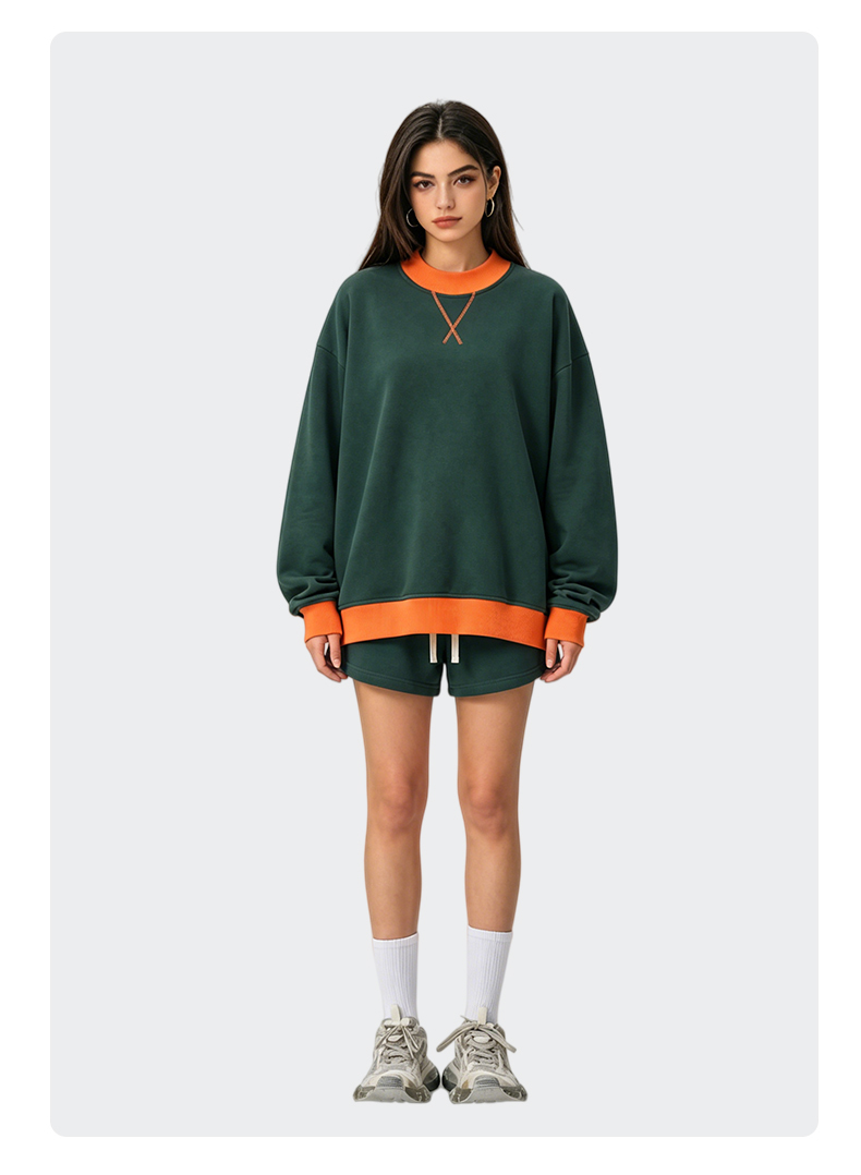 Custom Logo Mock Neck Fleece Sweatshirt with 350G Thickened Fabric Women Pullover Top for Autumn Wholesale Bulk,Changsha Fancy Apparel Co.,Ltd.,Custom Logo Mock Neck Fleece Sweatshirt with 350G Thickened Fabric Women Pullover Top for Autumn Wholesale Bulk