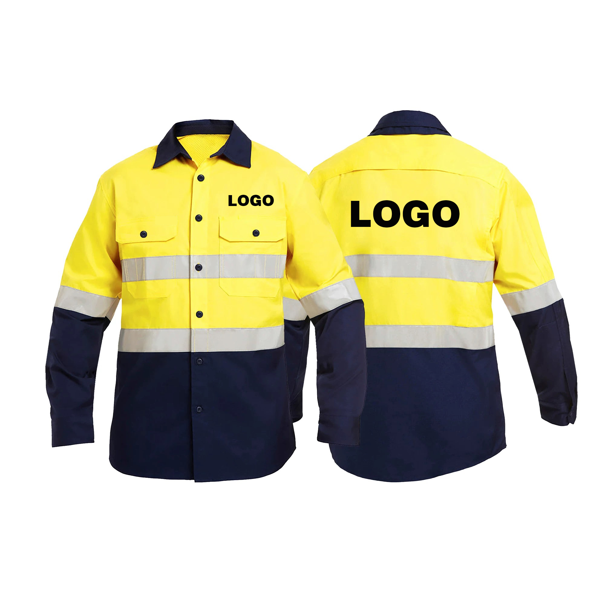 100 Cotton Hi Vis Work Shirt Long Sleeve High Visibility Reflective Safety Shirt Construction Mining,Changsha Fancy Apparel Co.,Ltd.,100 Cotton Hi Vis Work Shirt Long Sleeve High Visibility Reflective Safety Shirt Construction Mining