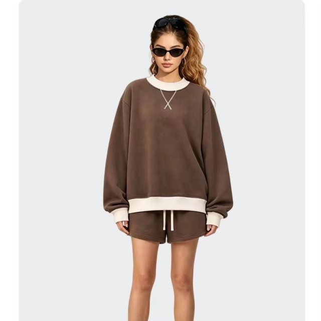 Custom Logo Mock Neck Fleece Sweatshirt with 350G Thickened Fabric Women Pullover Top for Autumn Wholesale Bulk,Changsha Fancy Apparel Co.,Ltd.,Custom Logo Mock Neck Fleece Sweatshirt with 350G Thickened Fabric Women Pullover Top for Autumn Wholesale Bulk