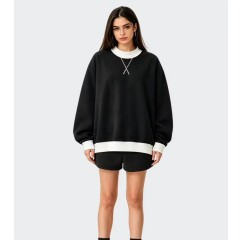 Custom Logo Mock Neck Fleece Sweatshirt with 350G Thickened Fabric Women Pullover Top for Autumn Wholesale Bulk,Changsha Fancy Apparel Co.,Ltd.,Custom Logo Mock Neck Fleece Sweatshirt with 350G Thickened Fabric Women Pullover Top for Autumn Wholesale Bulk