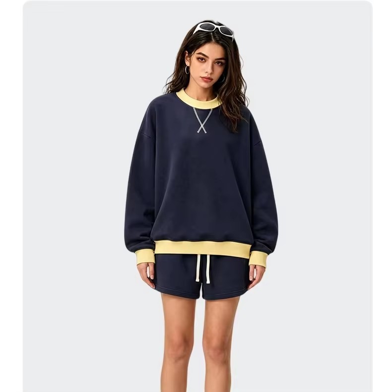 Custom Logo Mock Neck Fleece Sweatshirt with 350G Thickened Fabric Women Pullover Top for Autumn Wholesale Bulk,Changsha Fancy Apparel Co.,Ltd.,Custom Logo Mock Neck Fleece Sweatshirt with 350G Thickened Fabric Women Pullover Top for Autumn Wholesale Bulk