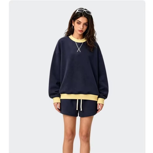 Custom Logo Mock Neck Fleece Sweatshirt with 350G Thickened Fabric Women Pullover Top for Autumn Wholesale Bulk,Changsha Fancy Apparel Co.,Ltd.,Custom Logo Mock Neck Fleece Sweatshirt with 350G Thickened Fabric Women Pullover Top for Autumn Wholesale Bulk