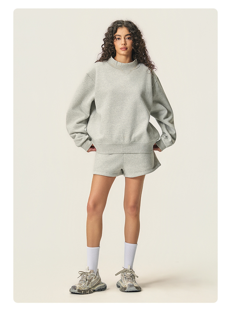 350G Heavyweight Crew Neck Fleece Sweatshirt with Colors Pullover Top for Women Autumn Streetwear,Changsha Fancy Apparel Co.,Ltd.,350G Heavyweight Crew Neck Fleece Sweatshirt with Colors Pullover Top for Women Autumn Streetwear
