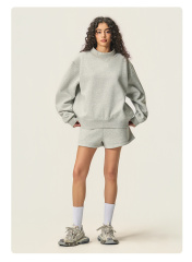 350G Heavyweight Crew Neck Fleece Sweatshirt with Colors Pullover Top for Women Autumn Streetwear,Changsha Fancy Apparel Co.,Ltd.,350G Heavyweight Crew Neck Fleece Sweatshirt with Colors Pullover Top for Women Autumn Streetwear