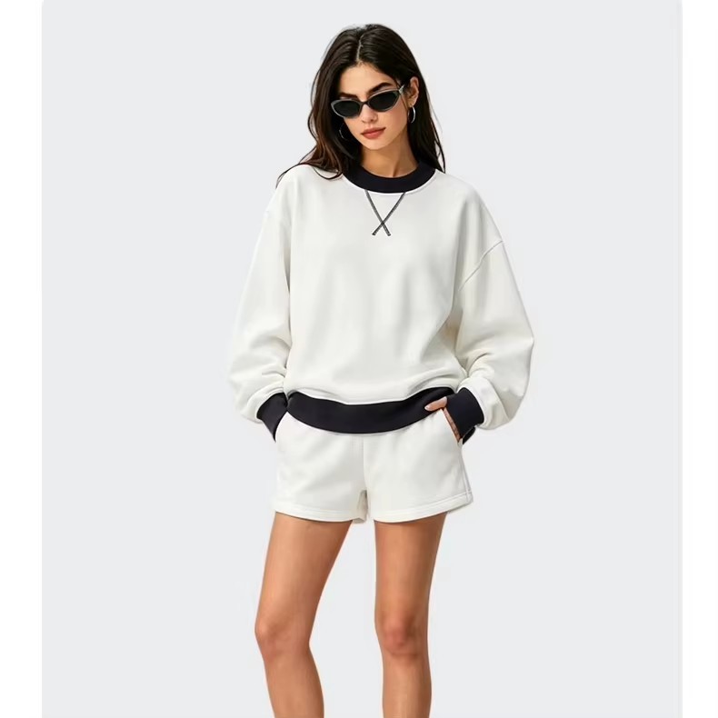Custom Logo Mock Neck Fleece Sweatshirt with 350G Thickened Fabric Women Pullover Top for Autumn Wholesale Bulk,Changsha Fancy Apparel Co.,Ltd.,Custom Logo Mock Neck Fleece Sweatshirt with 350G Thickened Fabric Women Pullover Top for Autumn Wholesale Bulk
