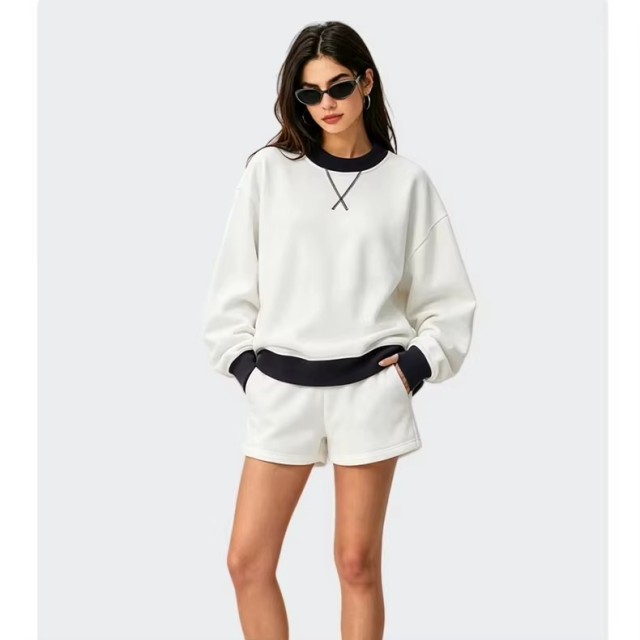 Custom Logo Mock Neck Fleece Sweatshirt with 350G Thickened Fabric Women Pullover Top for Autumn Wholesale Bulk,Changsha Fancy Apparel Co.,Ltd.,Custom Logo Mock Neck Fleece Sweatshirt with 350G Thickened Fabric Women Pullover Top for Autumn Wholesale Bulk